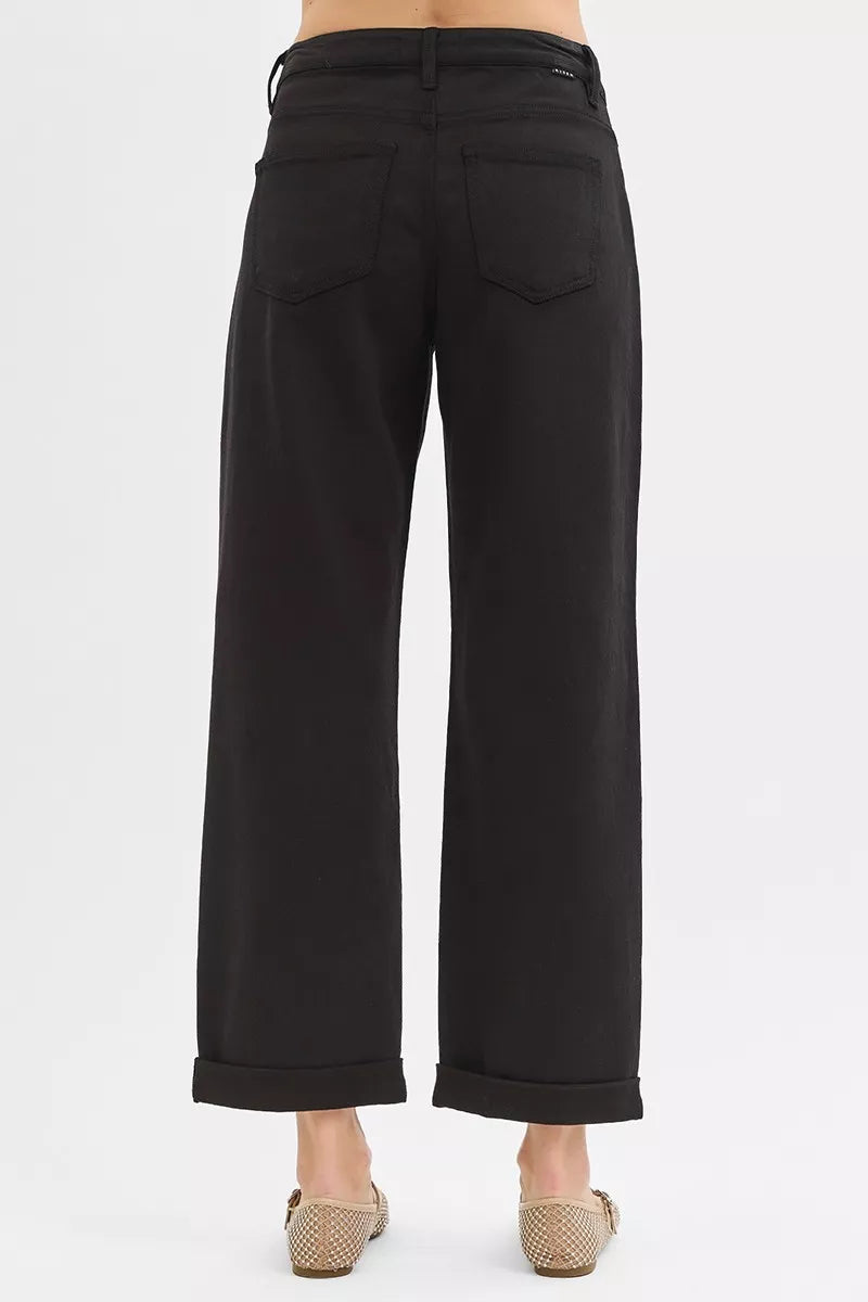RISEN Tummy Control Mid Rise Ankle Barrel Relaxed Baggy Jeans | Jeans Daverri Fashions