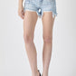 RISEN Frayed Hem Denim Shorts with Fringe Detail Pockets Denim Shorts