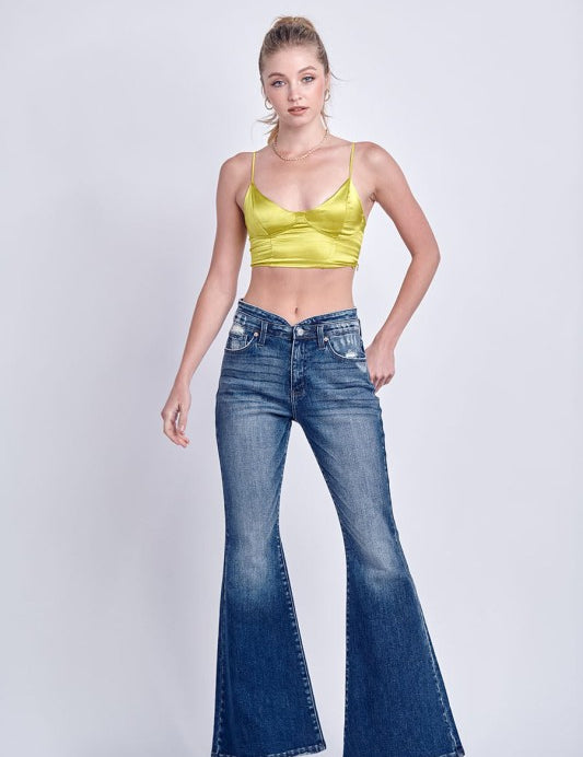 As Shown Artemis Vintage High Rise Stretch Flare Jeans | Jeans Daverri Fashions