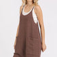 Mittoshop Scoop Neck Spaghetti Strap Overalls with Pockets
