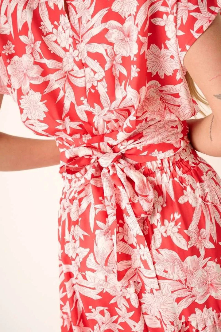 Mittoshop Tropical Print Top and Skirt Set Outfit Sets