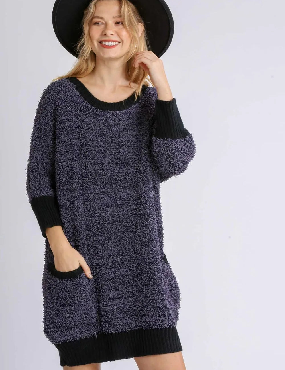4 Sleeve Sweater Dress with Pockets Plus Size | Daverri Fashions
