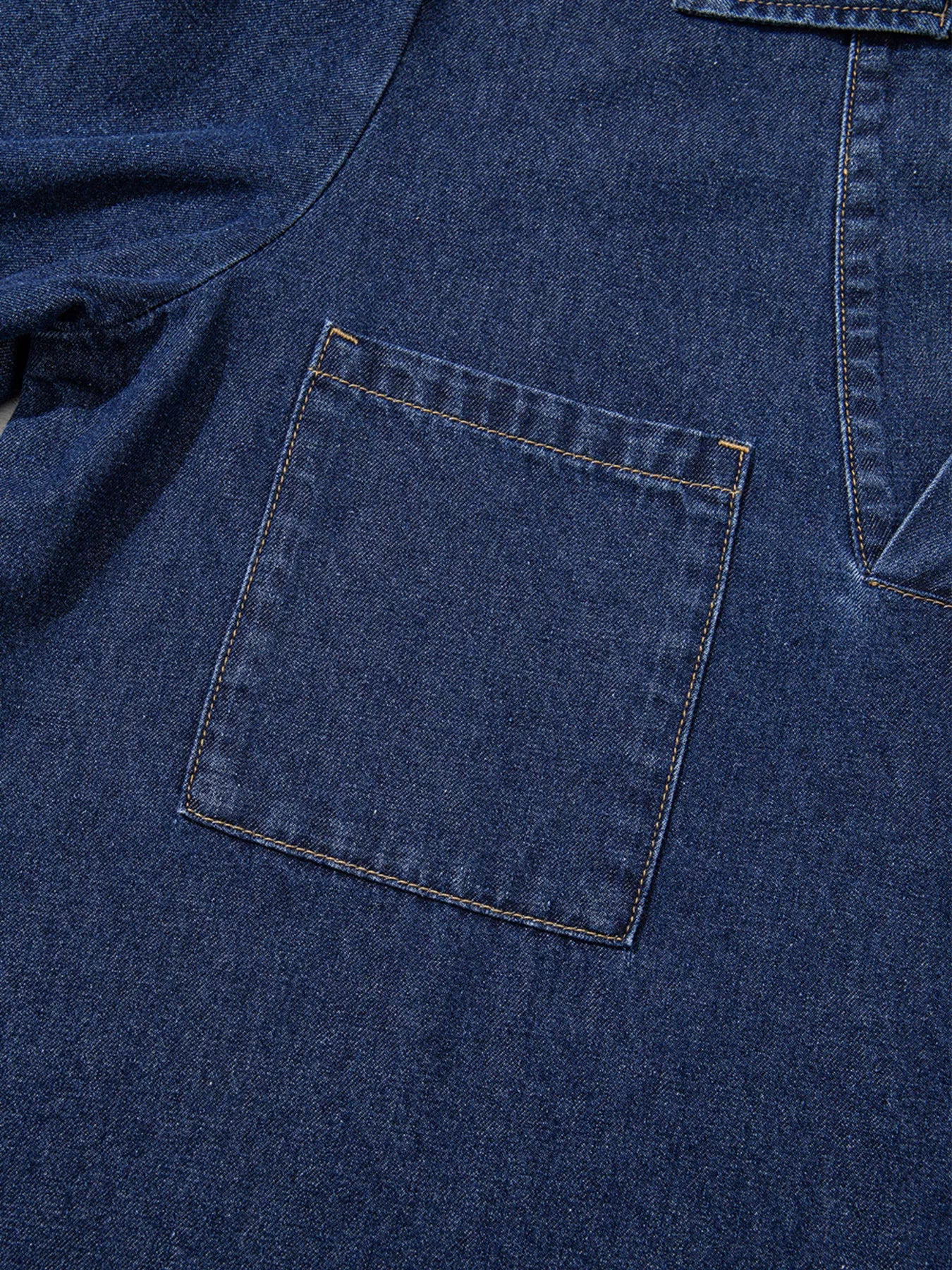 V Neck Collared Single Chest Pocket Long Sleeve Denim Dress | Mini Dresses Daverri Fashions