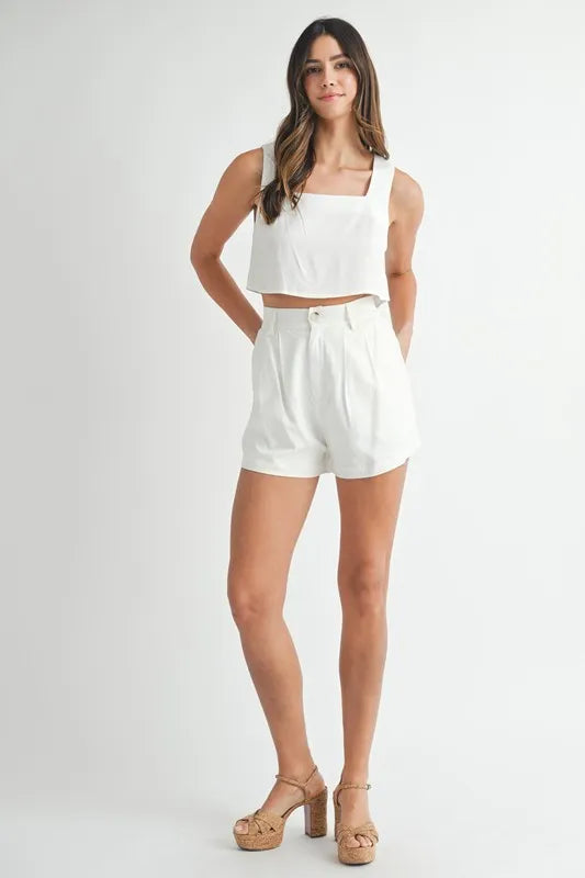 MABLE Sleeveless Crop Top and Shorts Set