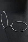 Adored 925 Sterling Silver Moissanite Hoop Earrings - DAVERRI FASHIONS