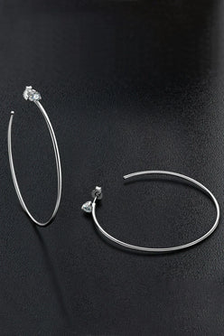 Adored 925 Sterling Silver Moissanite Hoop Earrings - DAVERRI FASHIONS