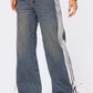 Side Striped Loose Fit Jeans - DAVERRI FASHIONS