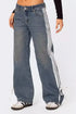 Side Striped Loose Fit Jeans - DAVERRI FASHIONS