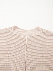 Texture Knitted Dropped Shoulder Sweater | Sweaters Daverri Fashions