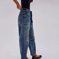 Washed Wide Leg Barrel Jeans - DAVERRI FASHIONS