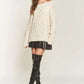 ADORA Cable Knit Off Shoulder Sweater Sweaters