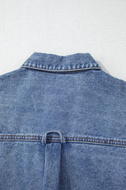 Button Up Cap Sleeve Denim Jacket | Denim Jacket Daverri Fashions