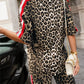 Leopard Round Neck Top and Pants Two-Piece Set - DAVERRI FASHIONS