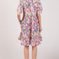 SAGE + FIG Floral Ruffle Short Sleeve Dress - DAVERRI FASHIONS