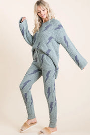BiBi Cozy Soft Hairy Popcorn Sweater Pants | Pants Daverri Fashions