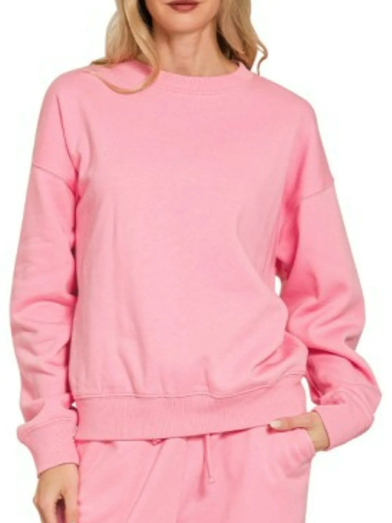Zenana Fleece Long Sleeve Top and Sweatpants Set | Loungewear Sets Daverri Fashions
