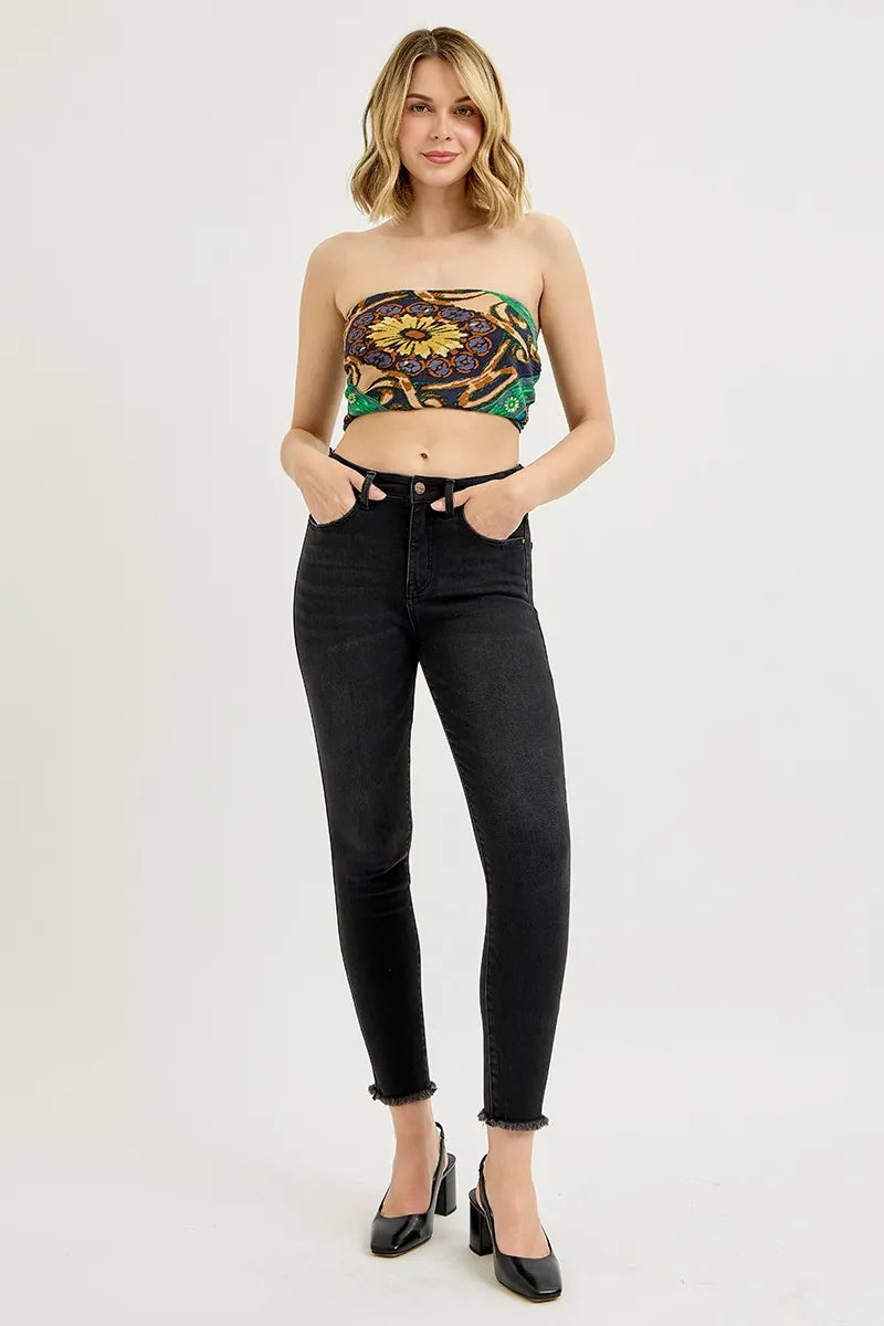 RISEN Full Size Tummy Control High Rise Adjustable Waist Skinny Jeans Plus Size Jeans