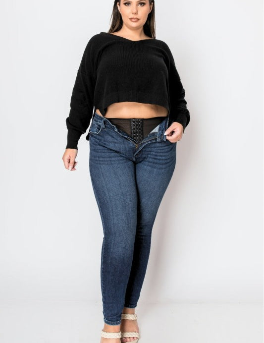 Artemis Vintage Plus Corset Super Skinny Jeans | Jeans Daverri Fashions