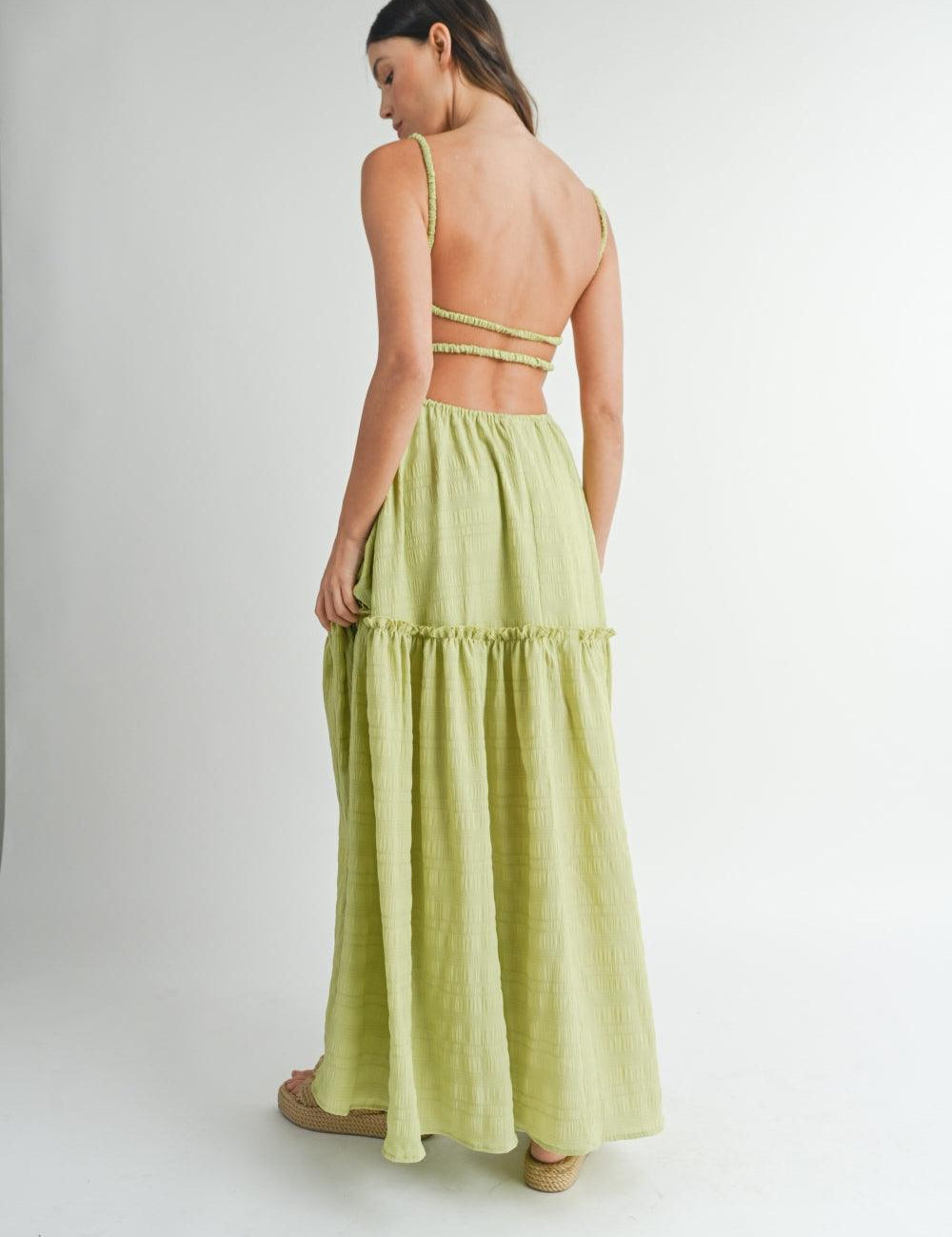 MABLE Cutout Waist Backless Maxi Dress | Daverri Fashions