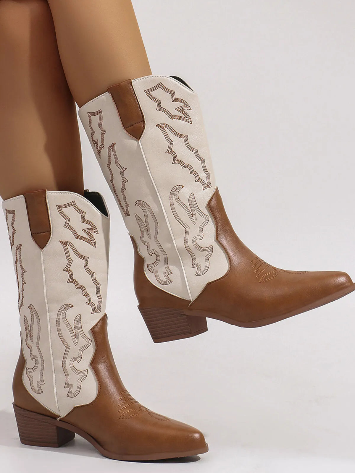 Point Toe Block Heels Boots | Boots Daverri Fashions