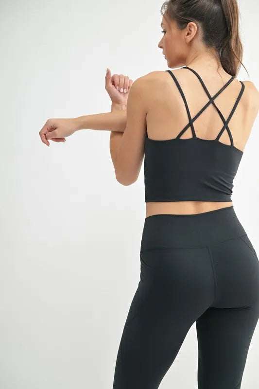 MONO B Venice Cloud Light Crisscross Sports Bra