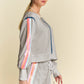 Davi & Dani Sequin Stripe Long Sleeve Top And Short Pants Set Shorts Sets