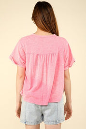 VERY J Nochted Short Sleeve Washed T-Shirt