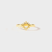 Gold Sun Shape 18K Gold-Plated Ring | Rings Daverri Fashions