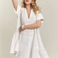 ADORA Tiered Notched Short Sleeve Dress Mini Dresses