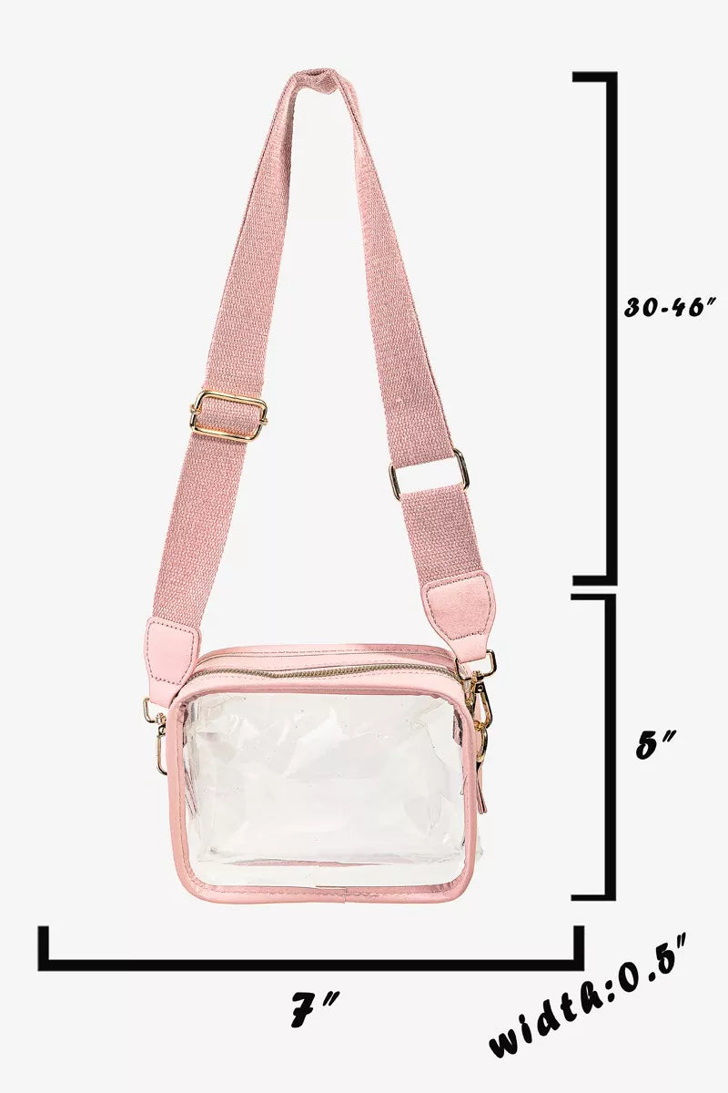 PVC Clear Rectangular Crossbody Bag | Handbags Daverri Fashions