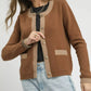 Umgee Two-Tone Button Front Cardigan - DAVERRI FASHIONS