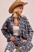 BiBi Washed Floral Print Denim Jacket DENIM Shackets