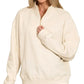 Zenana Fleece Half Zip Sweatshirt - DAVERRI FASHIONS