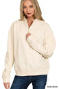 Zenana Fleece Half Zip Sweatshirt - DAVERRI FASHIONS