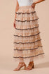 SO ME Layered Ruffled Tulle Maxi Skirt GOLD Maxi Skirts