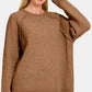 Zenana Side Slit Raglan Sleeve Sweater - DAVERRI FASHIONS
