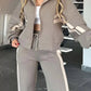 Full Size Contrast Stripe Zip Up Jacket and Pants Set Plus Size - DAVERRI FASHIONS