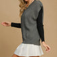 Umgee Oversized V Neck Ribbed Sweater Vest