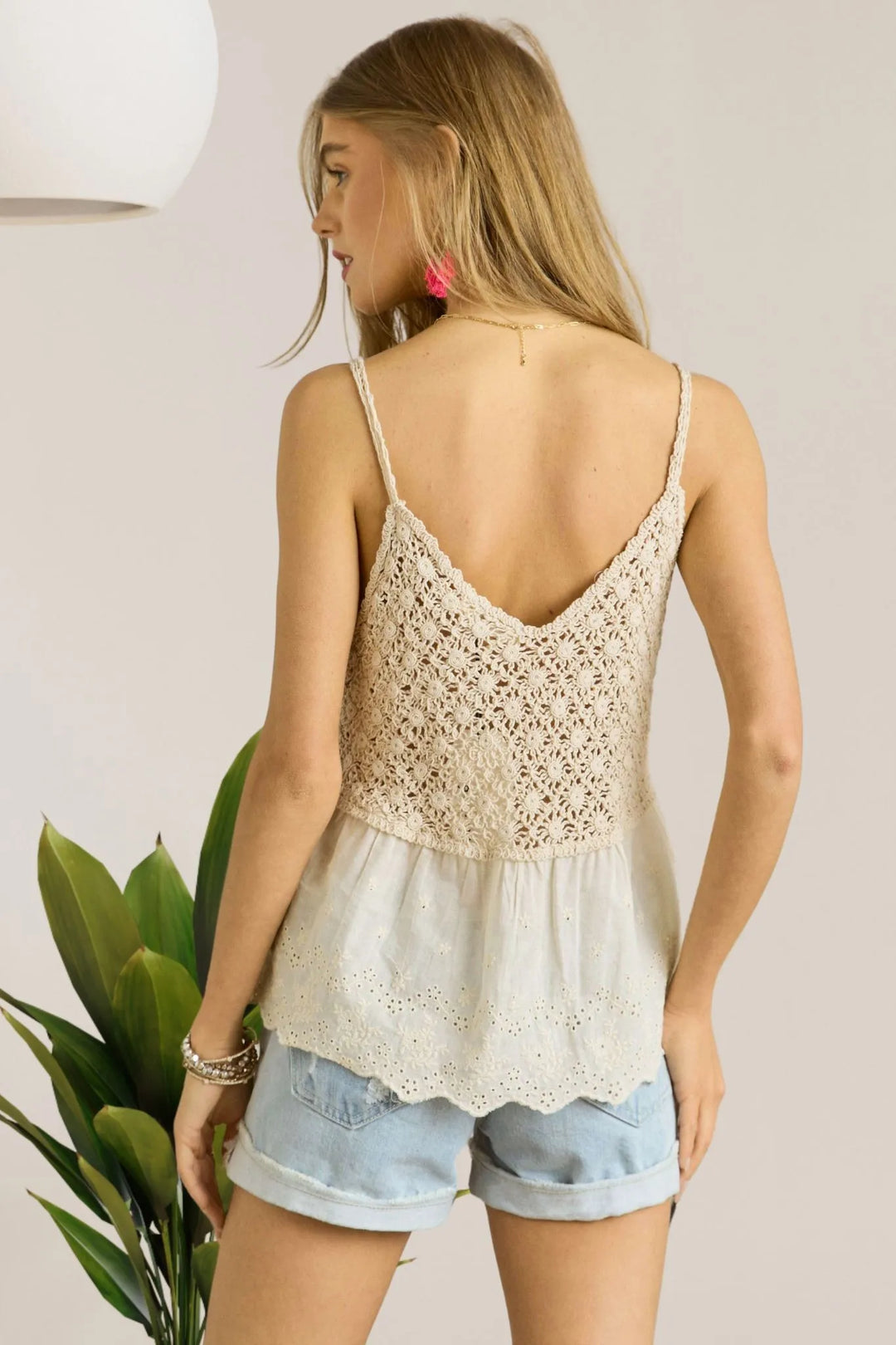 ADORA Crochet V Neck Tank Top Tank Tops