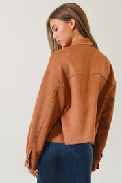 HYFVE Suede Button Down Cropped Jacket Jackets