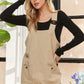 ADORA Adjustable Wide Strap Square Neck Overall Dress Tan