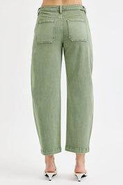 RISEN Full Size Tummy Control High Rise Crop Barrel Jeans Plus Size | Daverri Fashions