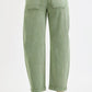 RISEN Full Size Tummy Control High Rise Crop Barrel Jeans Plus Size