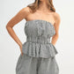 MABLE Gingham Tube Top and Shorts Set