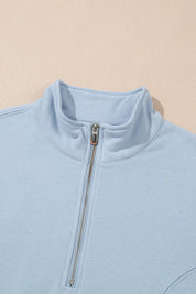 Half Zip Long Sleeve Top and Joggers Set | Loungewear Sets Daverri Fashions