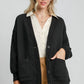 Umgee Button-Up Jacquard Cardigan Black Cardigans