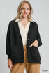 Umgee Button-Up Jacquard Cardigan Black Cardigans