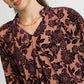 Umgee Floral Velvet Blouse with Balloon Sleeves