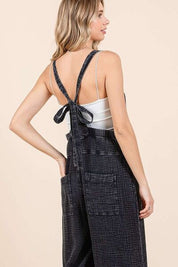 Mittoshop Textured Wide Leg Overalls Overalls