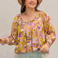 Plus Size Printed Tie Neck Blouse - DAVERRI FASHIONS